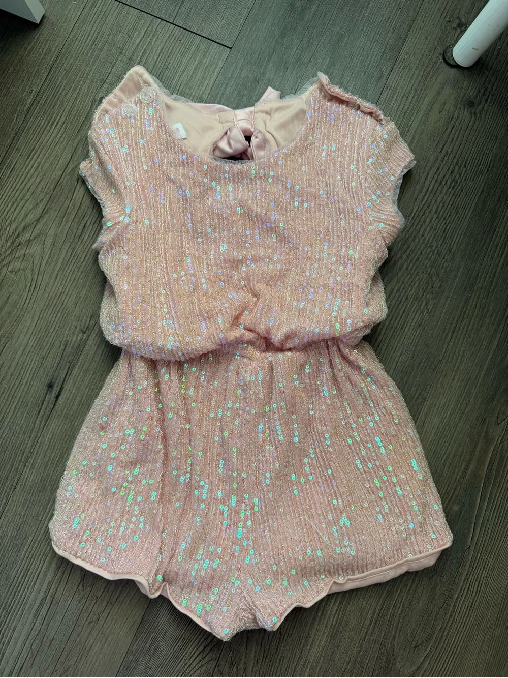Bonnie Jean Pink Iridescent Sequin Dress